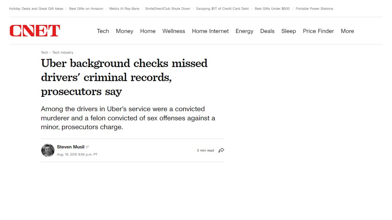 Uber background checks missed drivers' criminal records ... - CNET